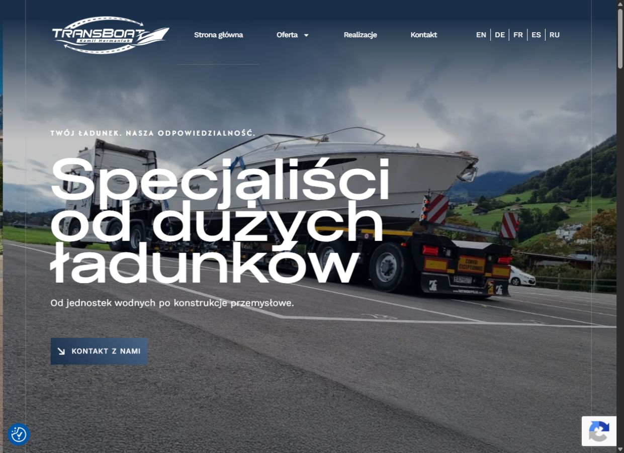 Strona TRANSBOAT wykonana przez PLASTICZ